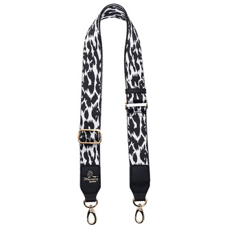 ADJUSTABLE STYLISH MOTIF BAG STRAP - Q, WHITE